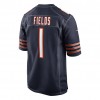 Maillot Homme Chicago Bears Justin Fields 1 Nike Bleu Marine 2021 NFL Draft